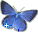 Голубая бабочка смайлик