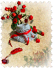 Благодарю! Букет красных тюльпанов опоясан красной лентой картинка смайлик