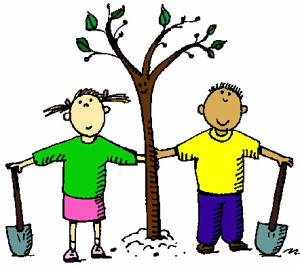 14 мая Всероссийский день посадки леса. Мальчик и девочка...