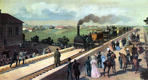 Первый пассажирский поезд на Царскосельской железной дороге