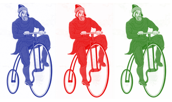 Открытки. 23 апреля День велосипеда. Разноцветные велосип...