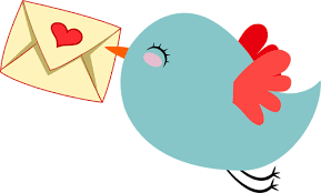 День почты! Птица с сердечком на конверте