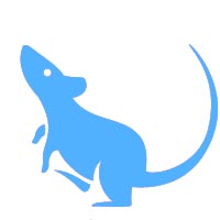  <b>Год</b> крысы - 2020 г. Стилизованная крыса голубая 