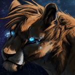 Молодой лев с голубыми глазами, художник darthmischee