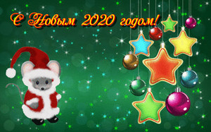  С Новым 2020 <b>годом</b>! Крыса в новогодней одежде 