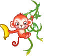 Маленькая обезьянка с бананом