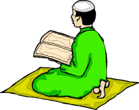 Молитва на коврике с книгой