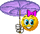 Радостная девочка с зонтиком
