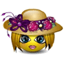 Девушка-смайл в шляпе с цветами