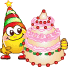 Смайлик с праздничным тортом
