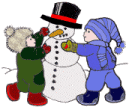 Ребята лепят снеговика